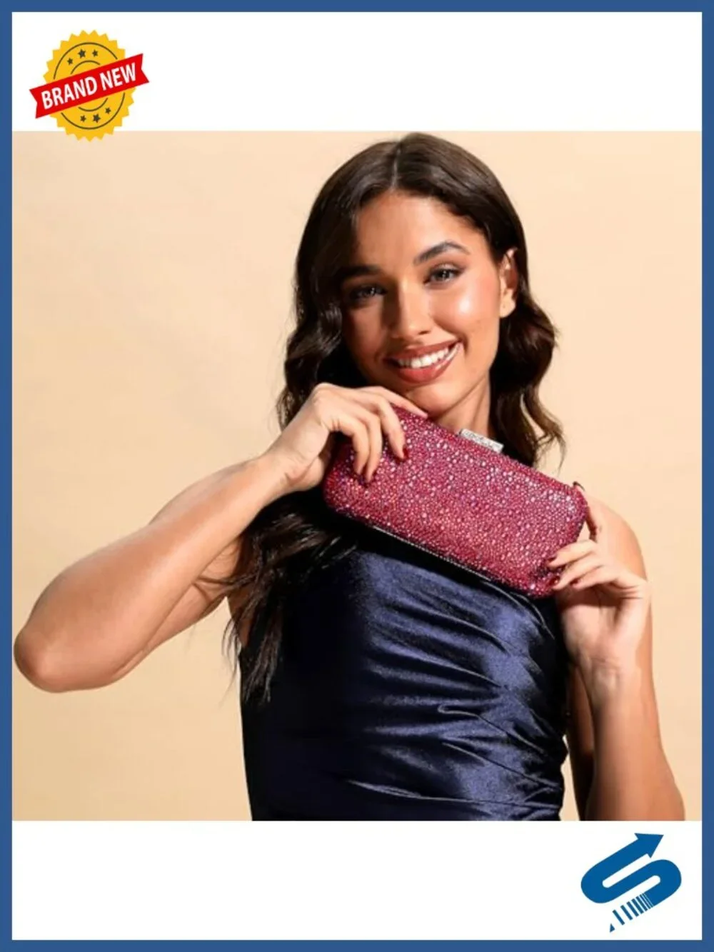 Crystal Evening Clutch Mini Sparkly Rhinestone Handbag Formal Purse